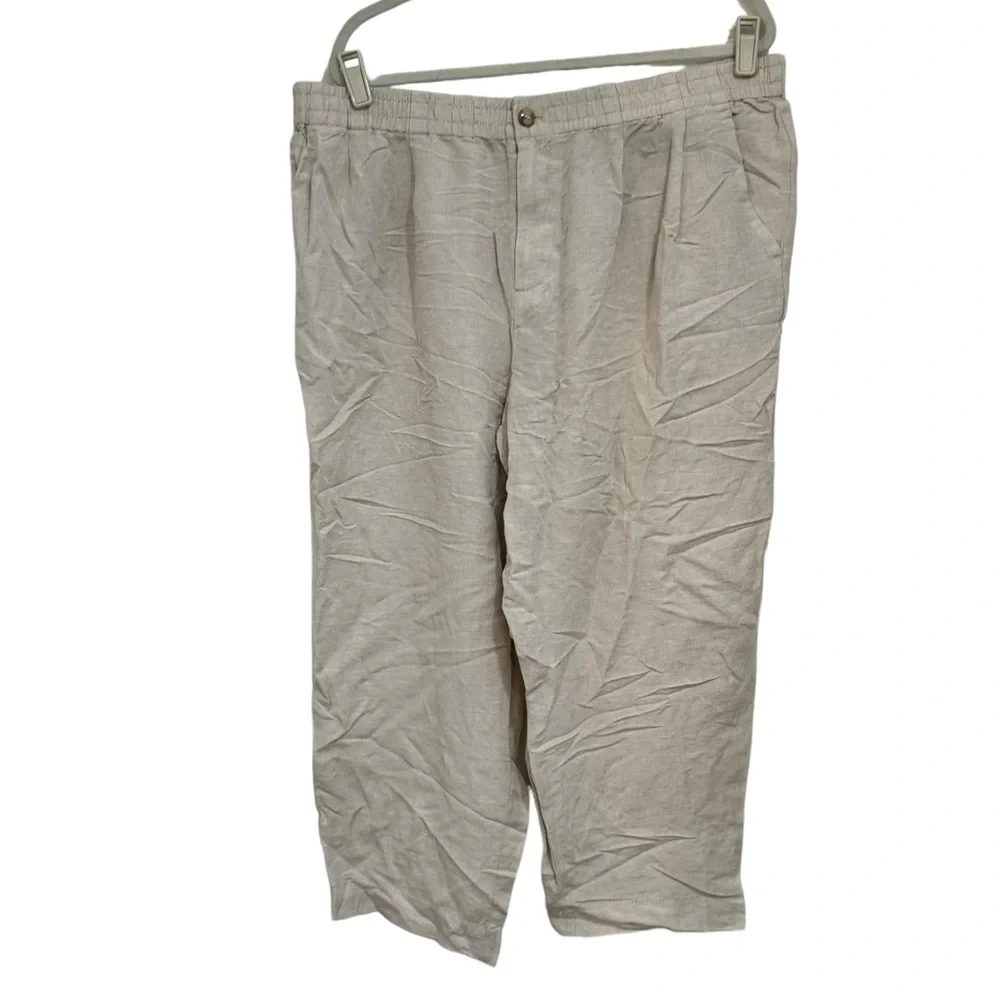 Madewell NWT Linen-Blend Track Trousers XXL Tan - Picture 5 of 11